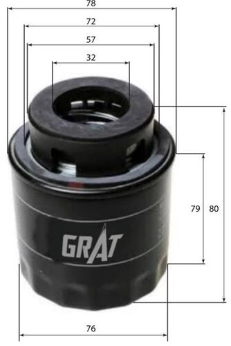 Grat 15215  Yağ Filtresi Golf V VI Polo Jetta III Passat 1.2 Tsı 1.4Tsı 1.4 Gtı 1.6 Fsı ürün görseli 1