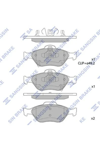 Sangsın SP1631 Ön Balata Yarıs 06 Gdb3457 ürün görseli 1