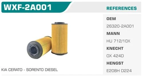 Winkel WXF -2A001 Yağ Filtresi Dizel Getz Era Cerato Rio II ürün görseli 1