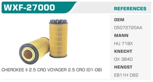 Winkel WXF -27000  YAĞ FİLTRESİ ECO TUCSON SPORTAGE 2.0 CRDI ürün görseli 1