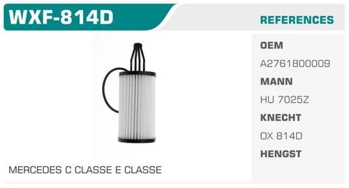 Winkel WXF -814D  YAĞ FİLTRESİ MERCEDES C350CGI C400 C450 CL ürün görseli 1
