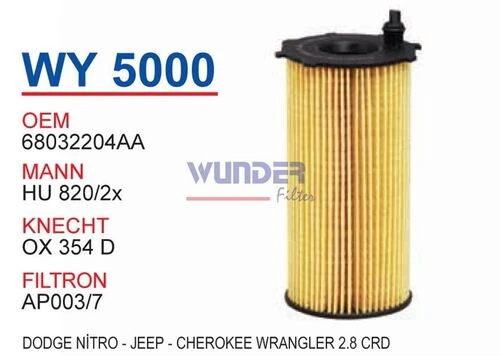 Wunder WY5000 Wy5000 Yag Filtresi - Dodge Nitro-Jeep-Cherokee-Wrangler 2 540123312