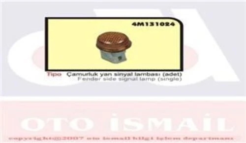 Özar 4M131024 OZAR  Çamurluk Sinyali Tipo