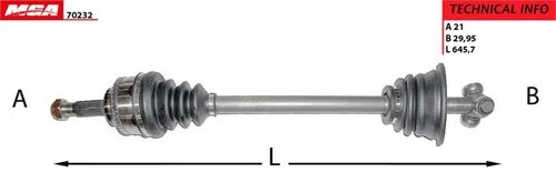 Mga 70232  Aks Komple Sol Abs'li Mekanik Vites Megane I 1.4 1.6 16v K4j K4m 8200090175 ürün görseli 1