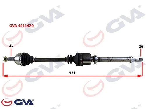 GVA 4411420  Komple Aks Sağ Megane 3-fluence 1.5 Dcı 6 Vites 09 931mm 8200725502 ürün görseli 1
