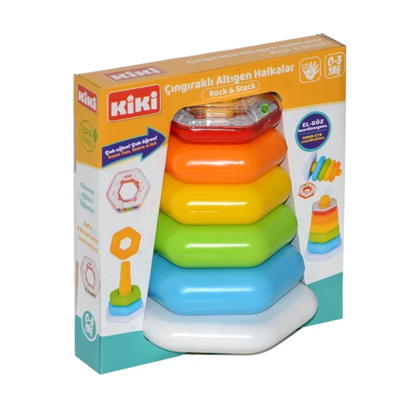 Nessiworld  AE-1510 Kiki, Çıngıraklı Altıgen Halhalar / 0-3 yaş ürün görseli