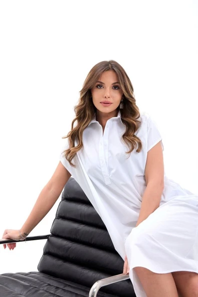 7464 ELBİSE-BEYAZ - 3