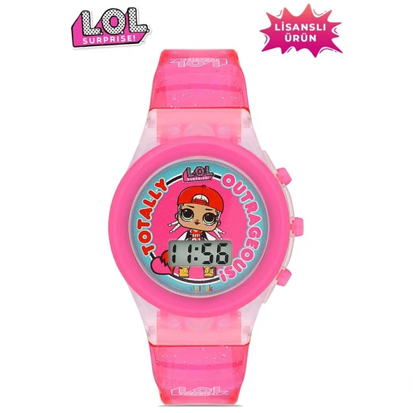 Nessiworld  MiniFlak Lisanslı LOL Surprise LOL7210 Çocuk Pembe Işıklı Çocuk Kol Saati