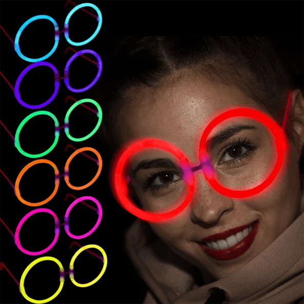 Nessiworld  GlowStickPartiGözlüğüGlowPartisiYuvarlakŞekilliFosforluGözlük6Adet