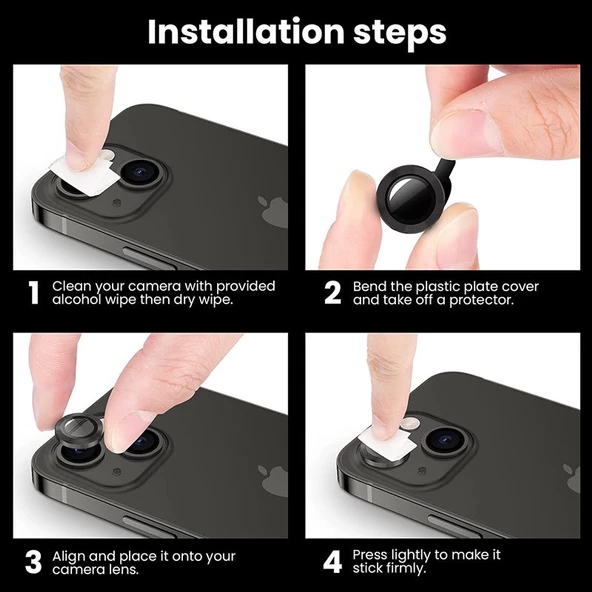 Gpack Apple iPhone 13 Kamera Metal Cam Lens Koruyucu - 4