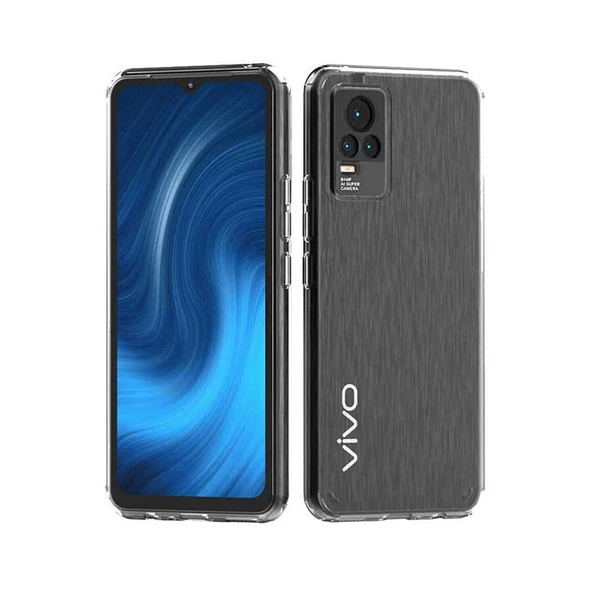 Gpack Vivo V21E Kılıf Coss Şeffaf Silikon Sert Kapak