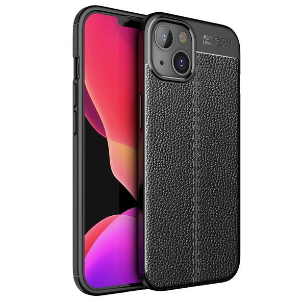 Gpack Apple iPhone 13 Mini Kılıf Niss Silikon Deri GörünümlüNano Glass - 4