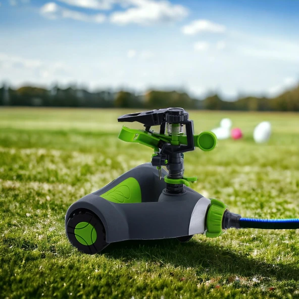 Tablalı Hareketli Su Fıskiyesi Tabancası Otomatik Dönerli Bahçe Çim Sulama Aparatı Plastik DY6021 - 2