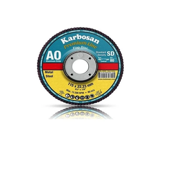 Karbosan 982980 Flap Disk Konik Ao Kırmızı 115X22 60 Kum 10 Adet - 2