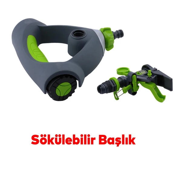 Tablalı Hareketli Su Fıskiyesi Tabancası Otomatik Dönerli Bahçe Çim Sulama Aparatı Plastik DY6021 - 4