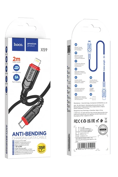 Hoco X59 Victory 20W 2 Metre Type-C to Lightning PD Hızlı Şarj Kablosu - Resim 5