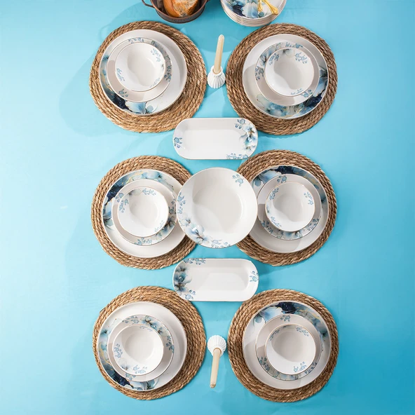 Perotti Garden Altın yaldızlı Stoneware Yemek Takımı 27 Parça 6 Kişilik Yemek Seti - 2