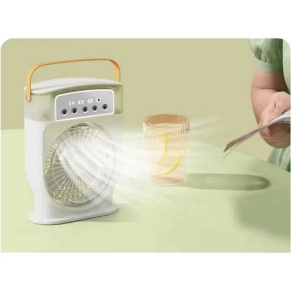 Ozmik Mini fan nemlendirici şarj edilebilir taşınabilir soğutucu ile kişisel Mini soğutma fanı 600ml - 3