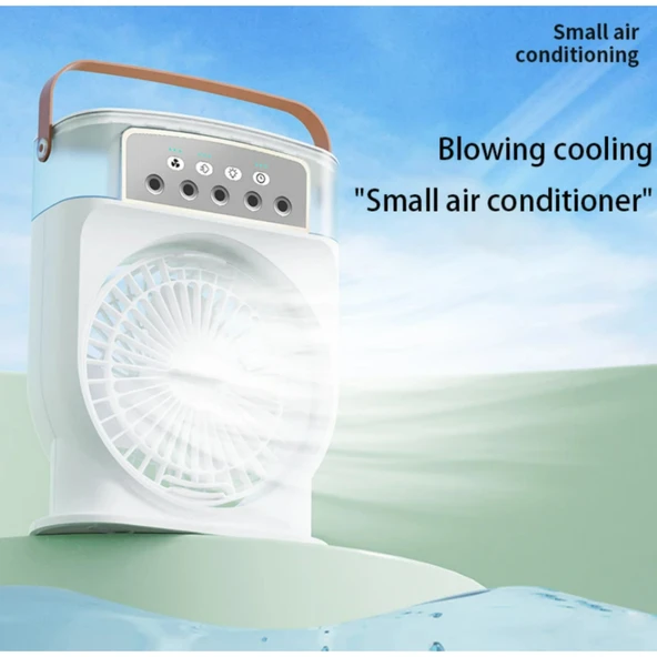 Ozmik Mini fan nemlendirici şarj edilebilir taşınabilir soğutucu ile kişisel Mini soğutma fanı 600ml - 5