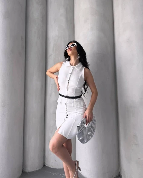 GÖMLEK YAKA ELBİSE - 2