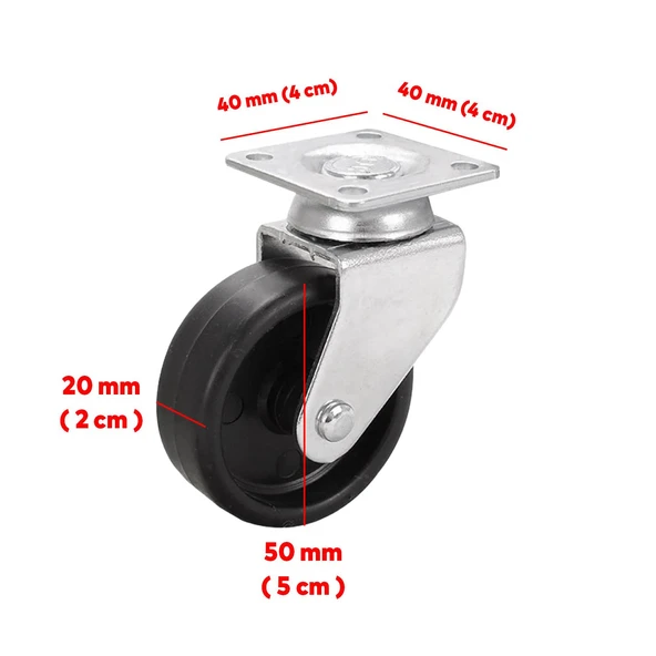 Ofis Koltuk Tekeri Vidalı Yük Taşıma Mobilya Alışveriş Sepeti Tablalı Teker 50 MM x 20 mm Siyah - 2