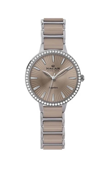 SAFİR CAM GRİ KADIN KOL SAATİ NC33-398208-AGMS ürün görseli 1