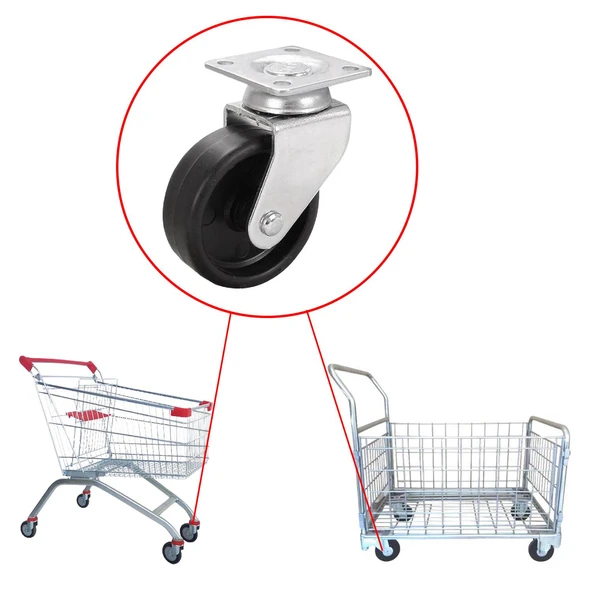 Ofis Koltuk Tekeri Vidalı Yük Taşıma Mobilya Alışveriş Sepeti Tablalı Teker 50 MM x 20 mm Siyah - 3