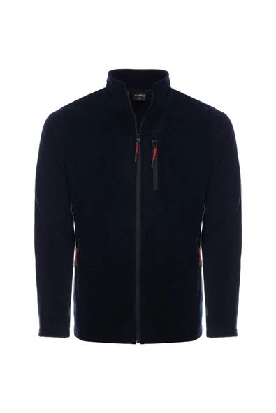 ALC Unisex Siyah Bato Yaka Tam Fermuarlı 3 Cepli Outdoor Polar Ceket