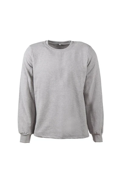 MESAY Bisiklet yaka Gri Uzun Kol Sweatshirt - 2