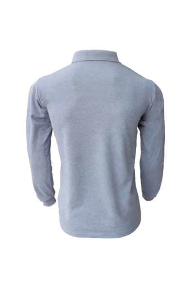 MESAY Polo yaka Gri Uzun Kol Sweatshirt - Resim 2