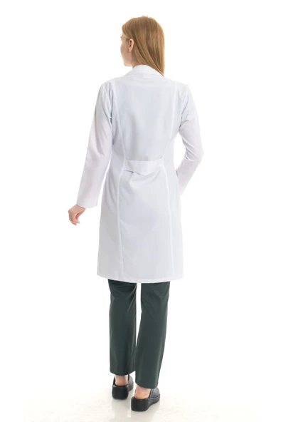 TIPMOD Kadın Uzun Boy Ceket Yaka Doktor Önlüğü - 3