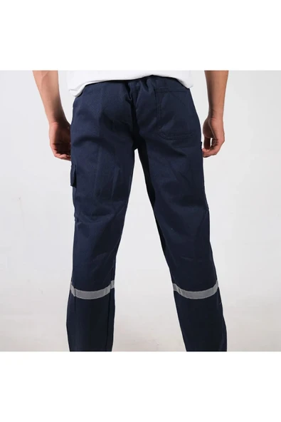 Butik Gabardin İş Pantolonu 16/12 Normal Kumaş Gabardin Çok Cepli Reflektörlü İş Pantolonu - Resim 3