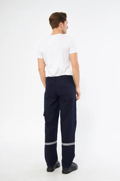 mervem İş Pantolonu 16/12 Gabardin %100 Pamuk Reflektörlü Cepli - Resim 4