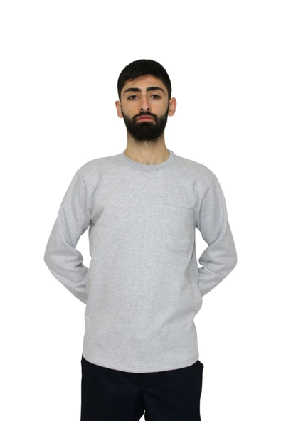 Çağrı İş Elbiseleri Bisiklet Yaka Sweatshirt Lacivert Renk - 1