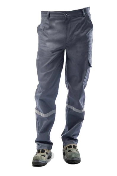 ERY İş Güvenliği 7/7 Gabardin Kışlık Gri Işçi Pantolonu Kalın Reflektörlü Iş Pantolonu ürün görseli