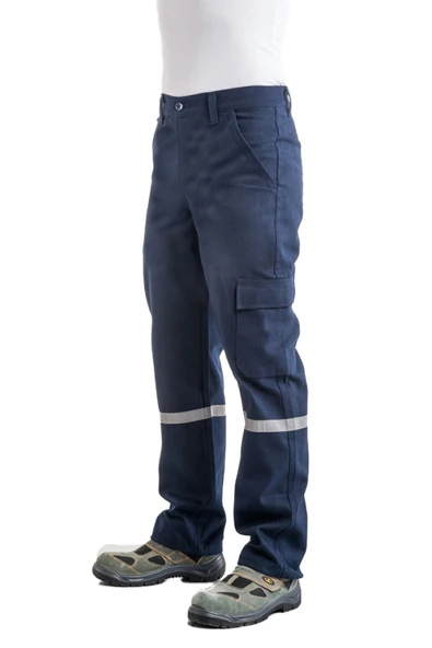 ERY Iş Elbiseleri 7/7 Gabardin Kışlık Lacivert Pantolonu Kalın Reflektörlü Iş Pantolonu