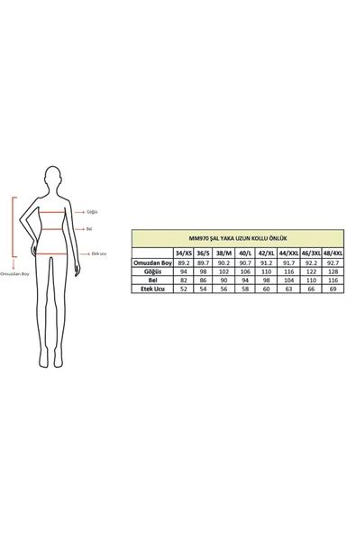 almesta Şal Yaka Uzun Kollu Doktor Hemşire Öğretmen Önlük - 8