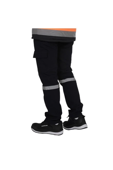 ENTWEAR Tek Reflektörlü 7X7 Gabardin Kışlık İş Pantolonu Lacivert - 3
