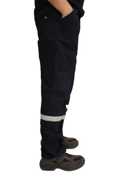 MAKROSAFETY Reflektörlü Yazlık I?şçi Pantolonu I?ş Kıyafetleri Lacivert Renk - 2