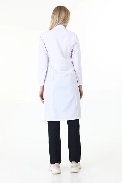 Palmiye Tesettür Uzun Boy Gömlek Yaka Doktor Öğretmen Laborant Önlüğü - 3
