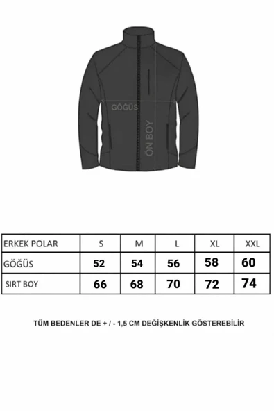 BEG COLLECTİON Erkek Polar Tam Fermuarlı 3 Cepli Outdoor Kalın Polar Ceket - 2