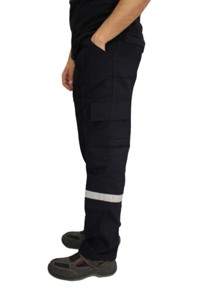 MAKROSAFETY Reflektörlü Yazlık I?şçi Pantolonu I?ş Kıyafetleri Lacivert Renk - 3