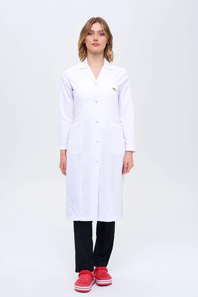 ZENAPRON Kadın Gömlek Yaka Tesettür Boy Doktor - Öğretmen Önlüğü