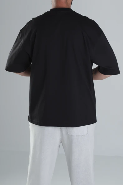 Siyah Oversize T-Shirt - 4