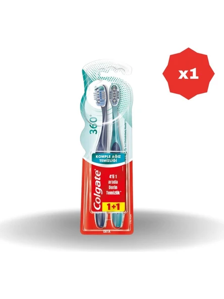 Colgate 360 Diş Fırçası Komple Ağız Yumuşak 1+1- (1 Adet)