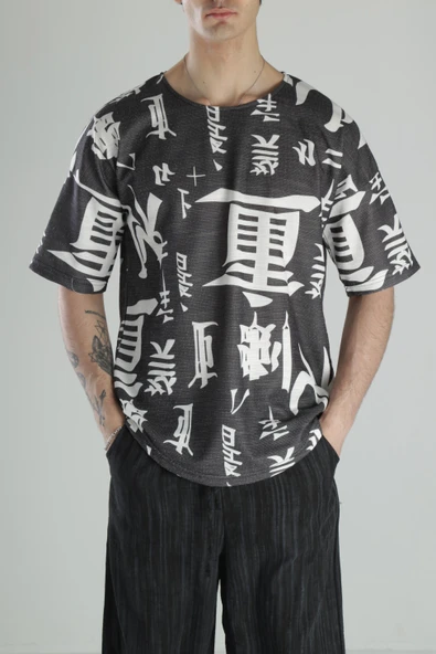 Chinese Detaylı Pamuk T-Shirt