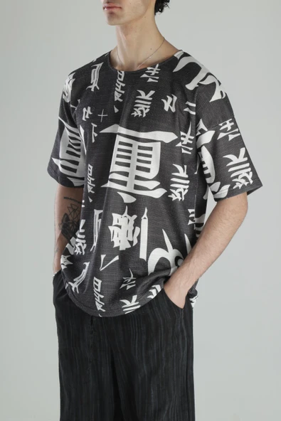 Chinese Detaylı Pamuk T-Shirt - 2