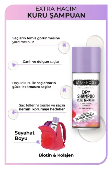 Morfose Ekstra Hacim Kuru Şampuan 90 ml - Seyahat Boy - 2