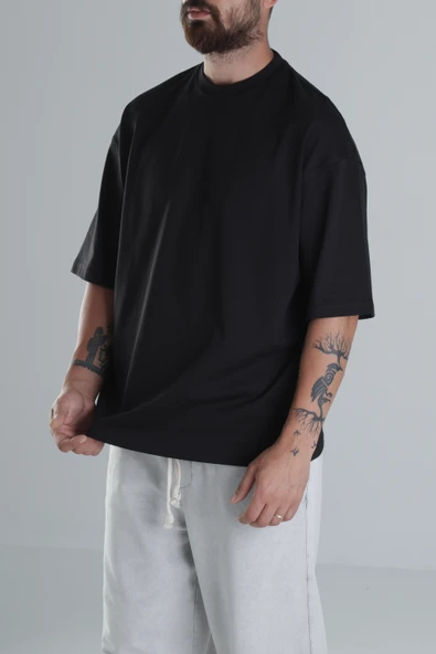 Siyah Oversize T-Shirt - 2