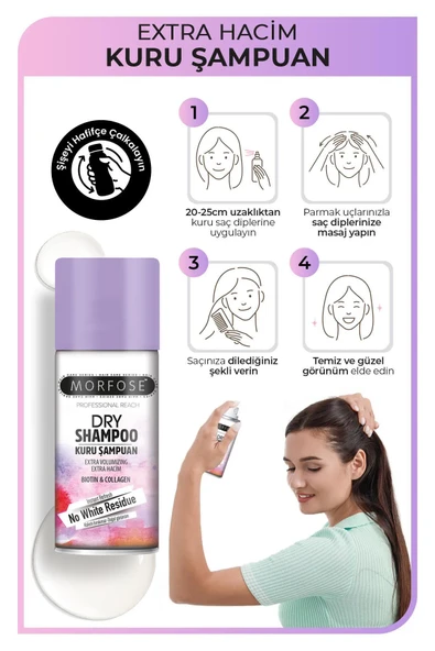 Morfose Ekstra Hacim Kuru Şampuan 90 ml - Seyahat Boy - 3
